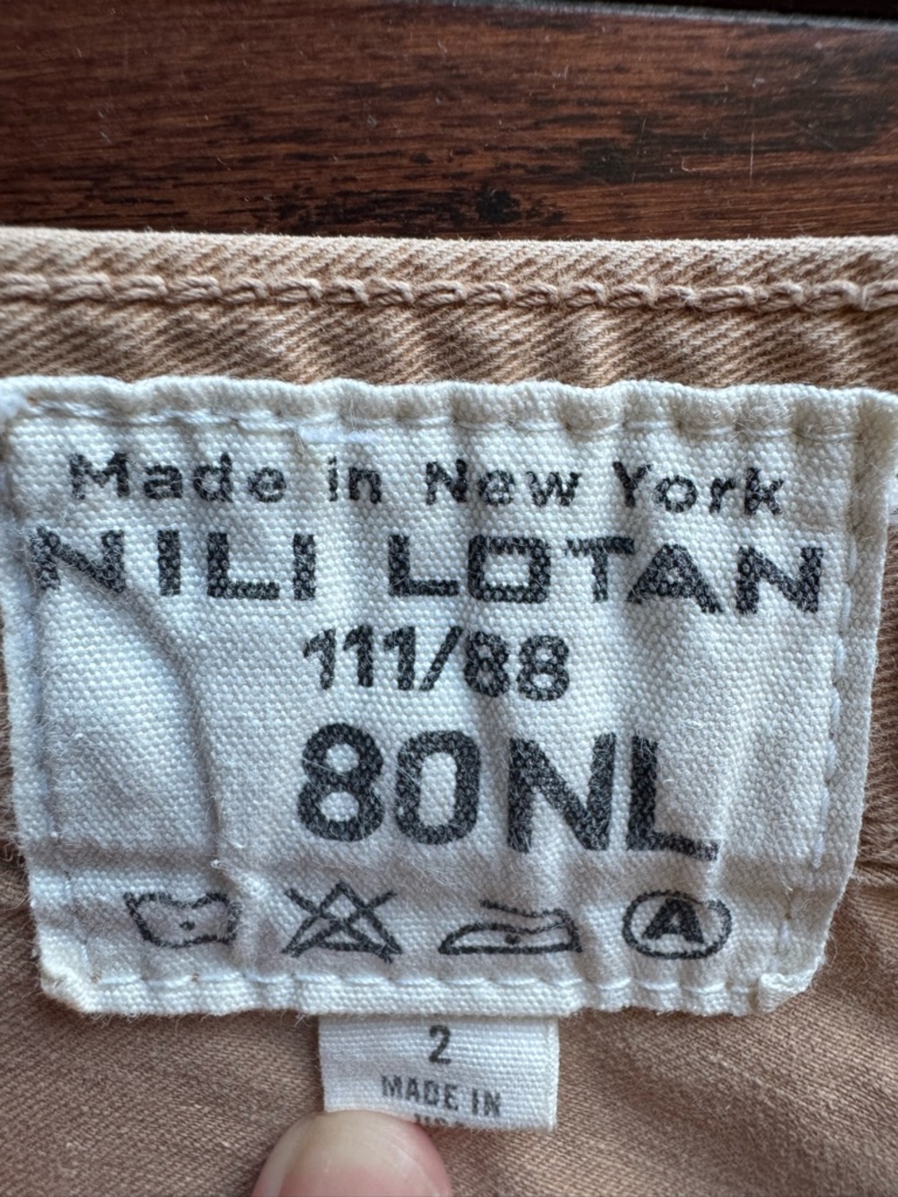Nili Lotan Shon Mid-rise Cotton Stretch Twill Barrel Pant Camel SZ 2 - Picture 4 of 6